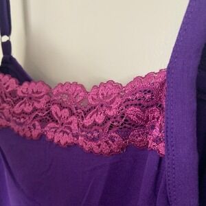 Chico's NWT Size 3 Purple Top Lace Trim Blouse Romantic Boho Festival Layering